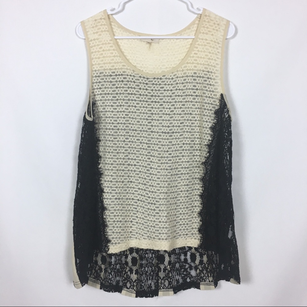 Anthropologie Ryu Sleeveless Blouse Black Lace - Picture 2 of 7